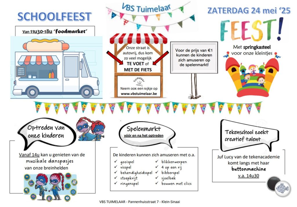SCHOOLFEEST op zaterdag 24 mei 2025 @ VBS Tuimelaar